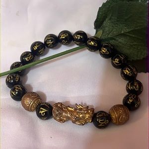 Feng shui obsidian prayer beads bracelet